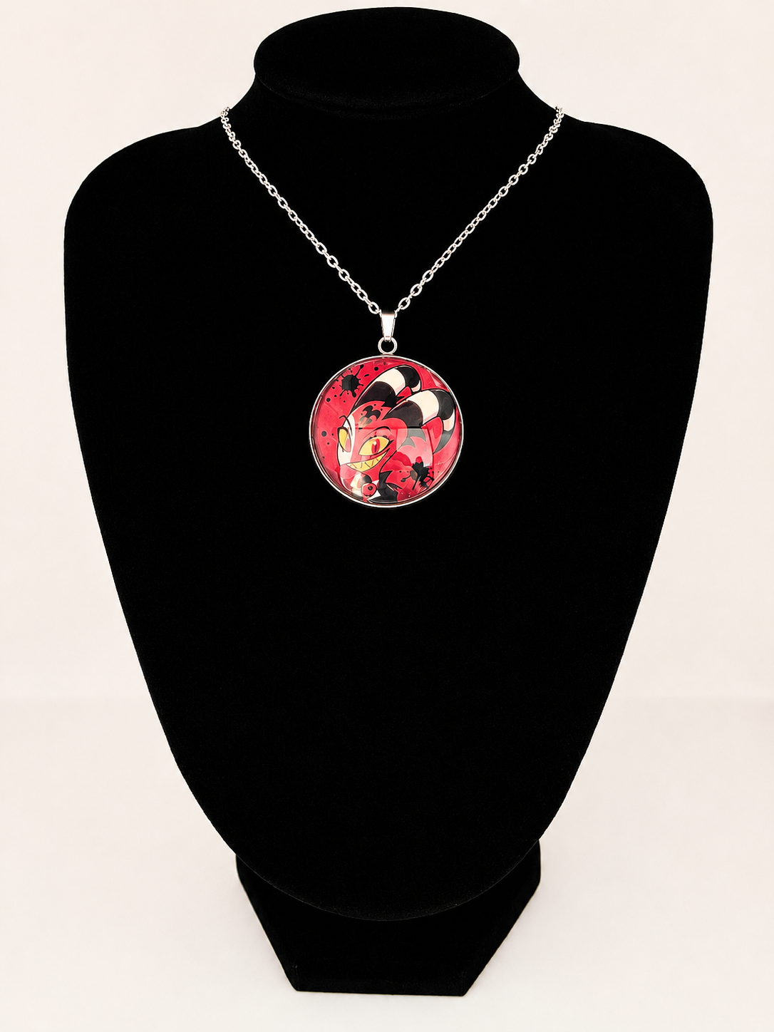 Helluva Boss Inspired Blitzø 30mm Pendant Stainless Steel 20 inch Necklace