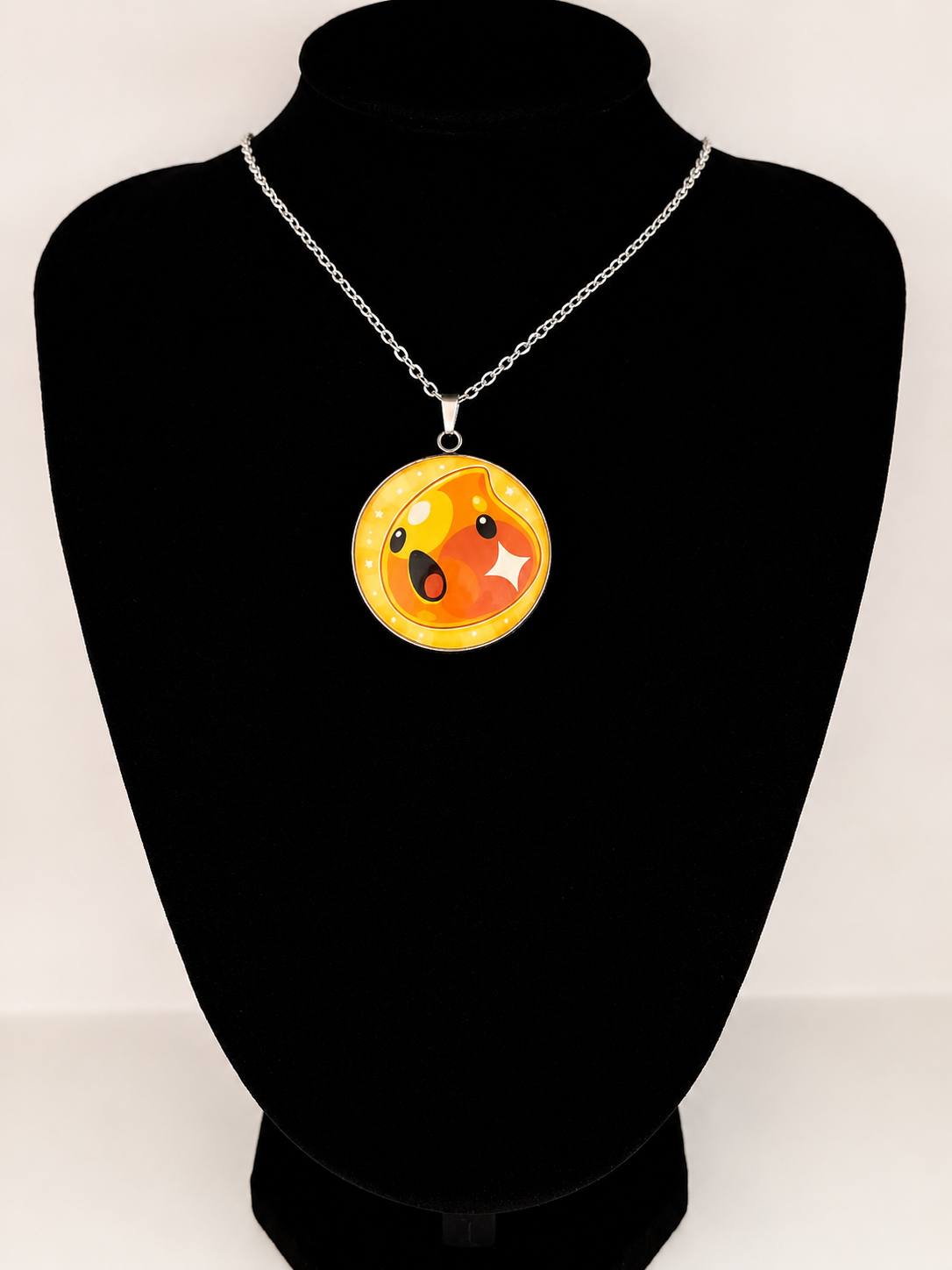 Slime Rancher Inspired Gold Slime 30 mm Pendant Stainless Steel Necklace