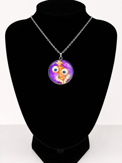 The Amazing Digital Circus Inspired Kinger 30mm Pendant Stainless Steel Necklace