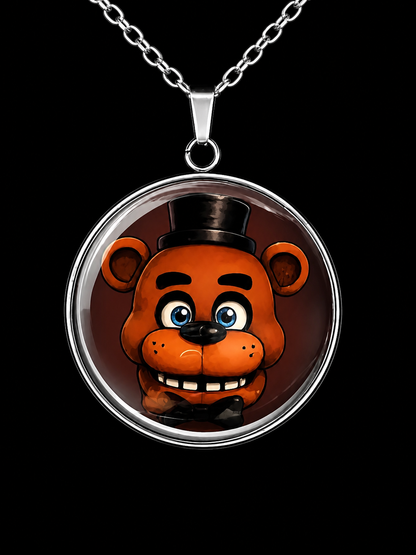 Five Nights at Freddy's Inspired Freddy 30 mm Pendant Stainless Steel Necklace