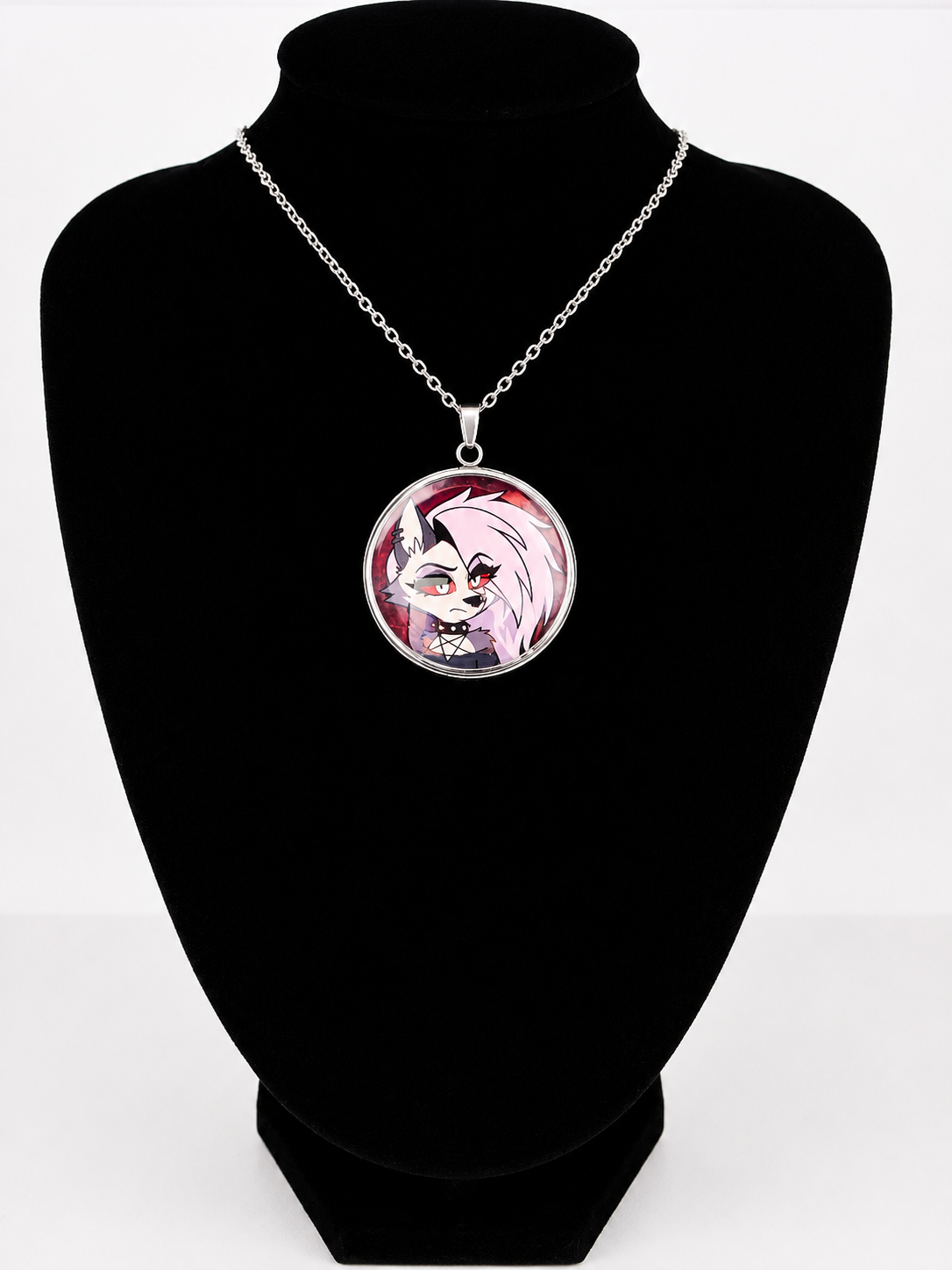 Helluva Boss Inspired Loona 30 mm Pendant Stainless Steel 20 inch Necklace