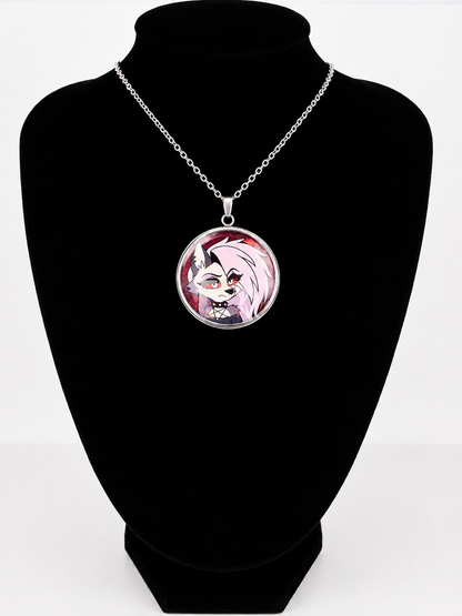 Helluva Boss Inspired Loona 30 mm Pendant Stainless Steel 20 inch Necklace
