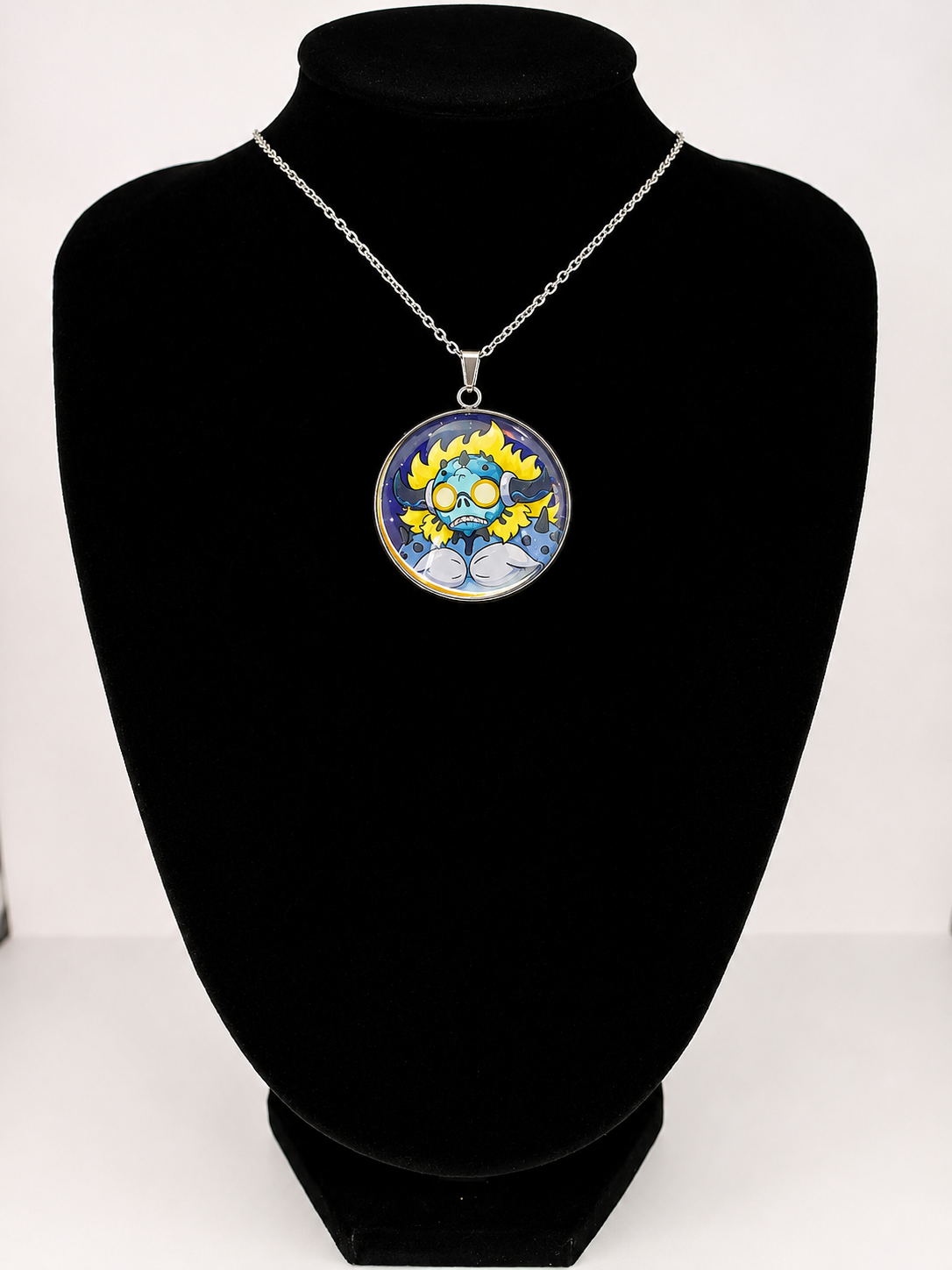 Final Space Inspired Bolo 30 mm Pendant Stainless Steel 20 inch Necklace