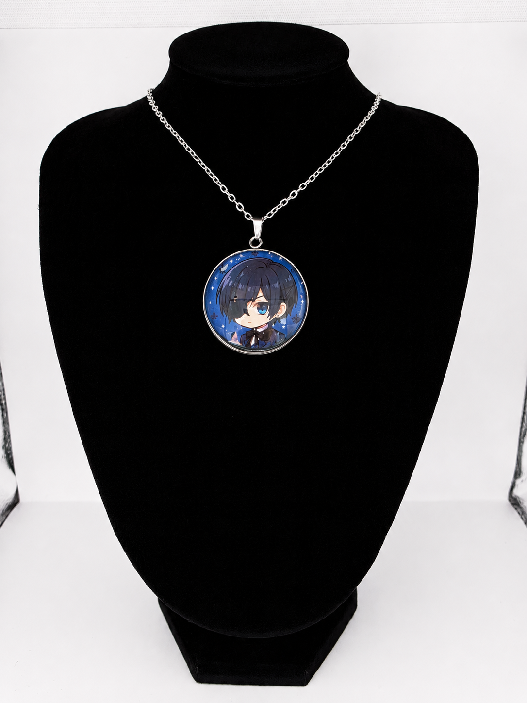 Black Butler (Kuroshitsuji) Inspired Ciel 30 mm Pendant Stainless Steel Necklace