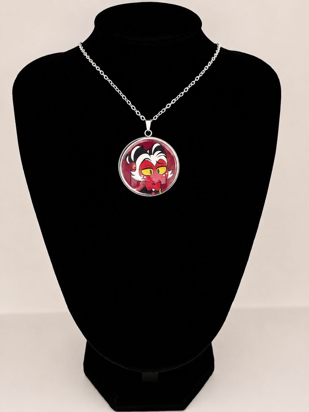 Helluva Boss Inspired Moxxie 30 mm Pendant Stainless Steel 20 inch Necklace