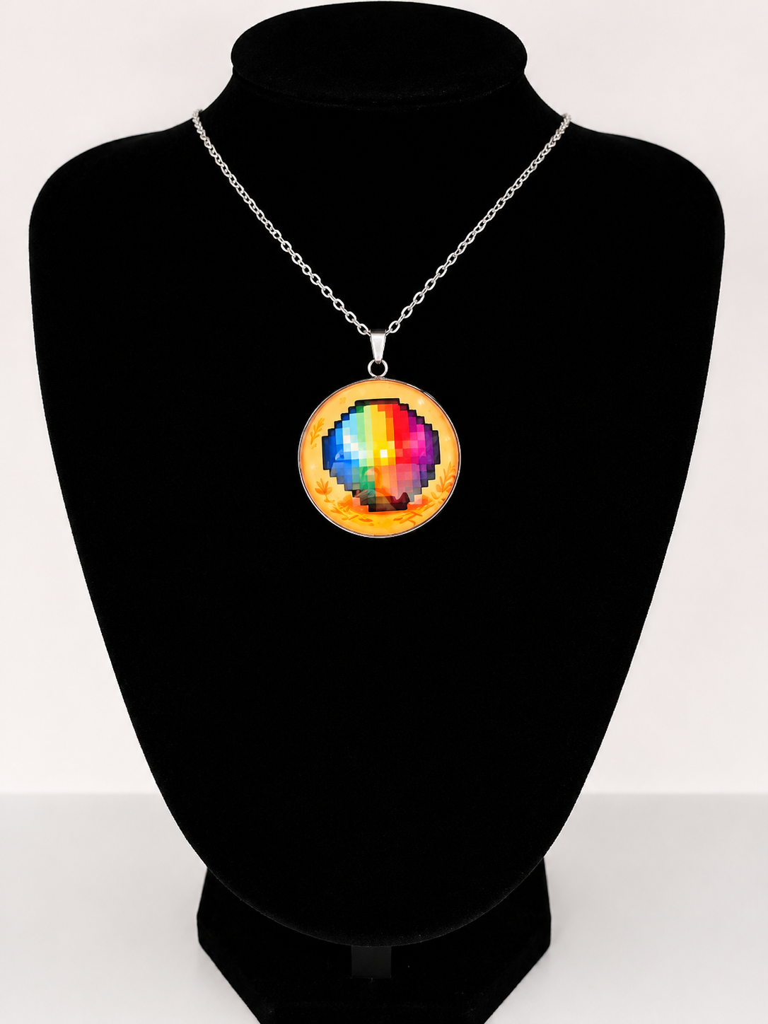 Prismatic Shard Inspired Stardew Valley 30 mm Pendant Stainless Steel Necklace