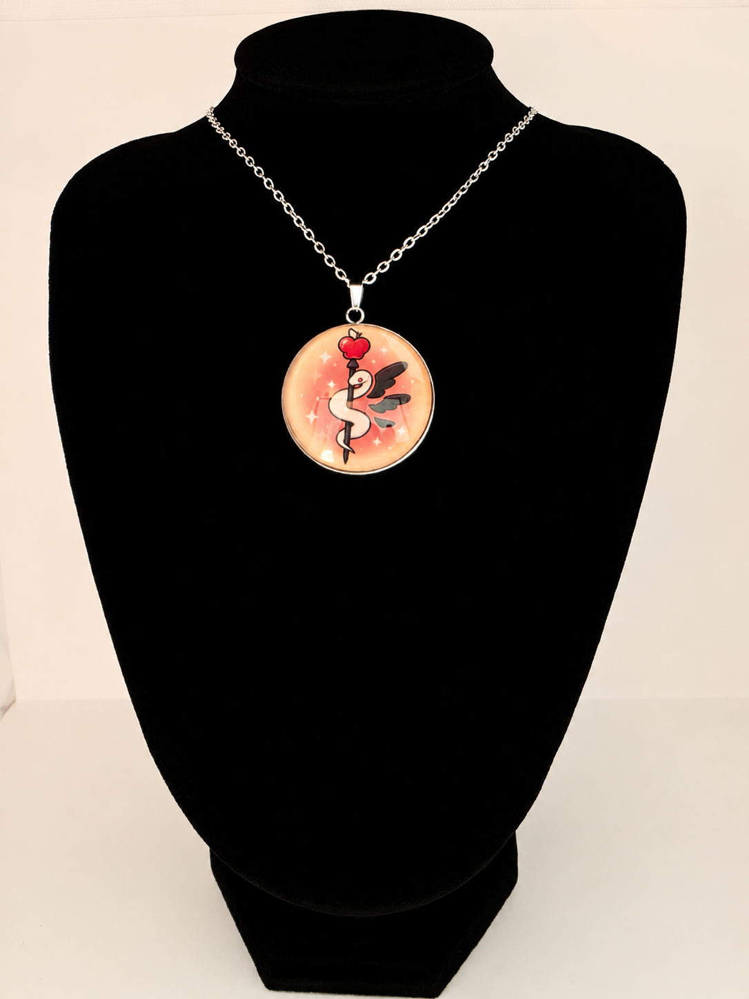 Hazbin Hotel Inspired Lucifer's Staff 30 mm Pendant Stainless Steel Necklace