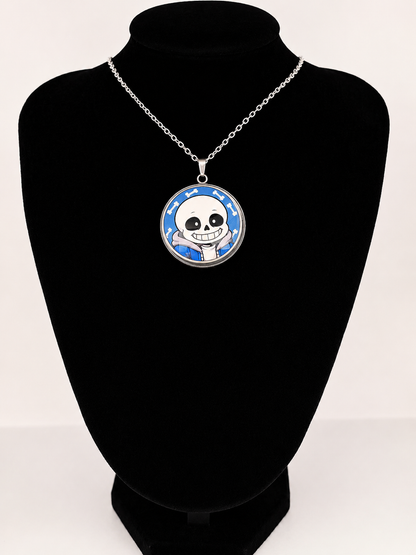 Undertale Inspired Sans 30 mm Pendant Stainless Steel 20 inch Necklace