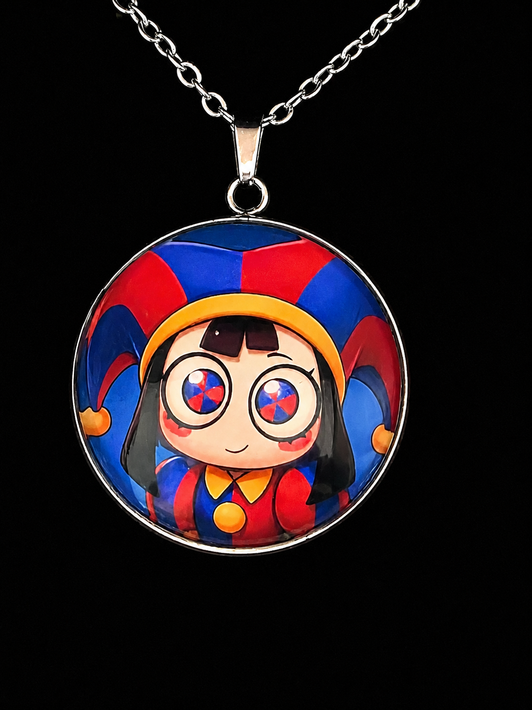 Pomni Inspired The Amazing Digital Circus 30 mm Pendant Stainless Steel Necklace