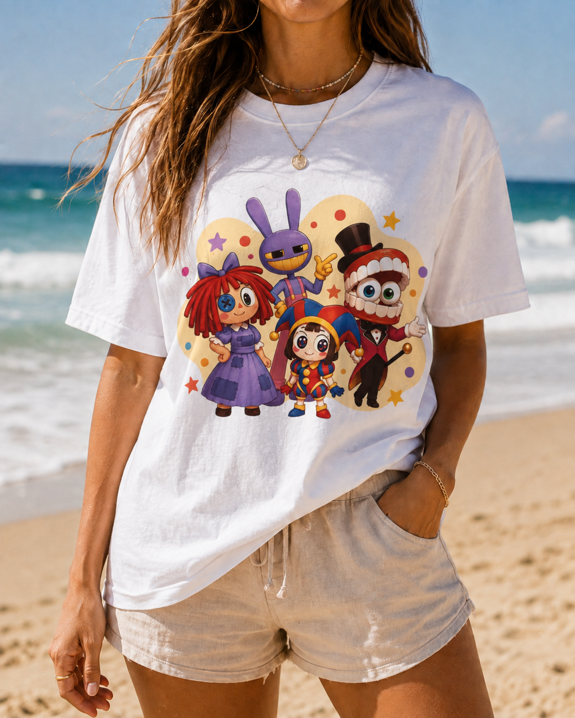 The Amazing Digital Circus Inspired Group 100% Cotton Graphic T-Shirt