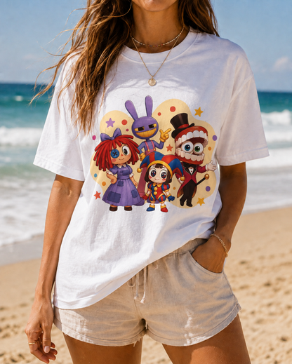 The Amazing Digital Circus Inspired Group 100% Cotton Graphic T-Shirt