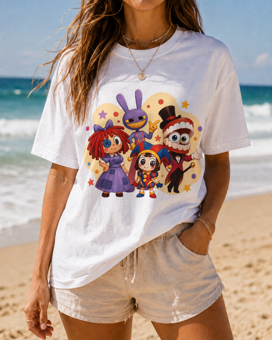 The Amazing Digital Circus Inspired Group 100% Cotton Graphic T-Shirt
