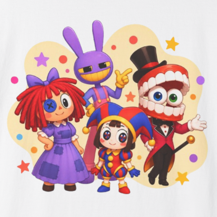 The Amazing Digital Circus Inspired Group 100% Cotton Graphic T-Shirt