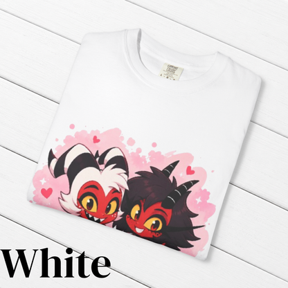 Helluva Boss Inspired Moxxie & Millie 100% Cotton Graphic T-Shirt