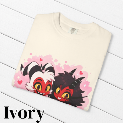 Helluva Boss Inspired Moxxie & Millie 100% Cotton Graphic T-Shirt