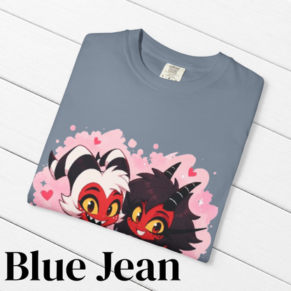 Helluva Boss Inspired Moxxie & Millie 100% Cotton Graphic T-Shirt