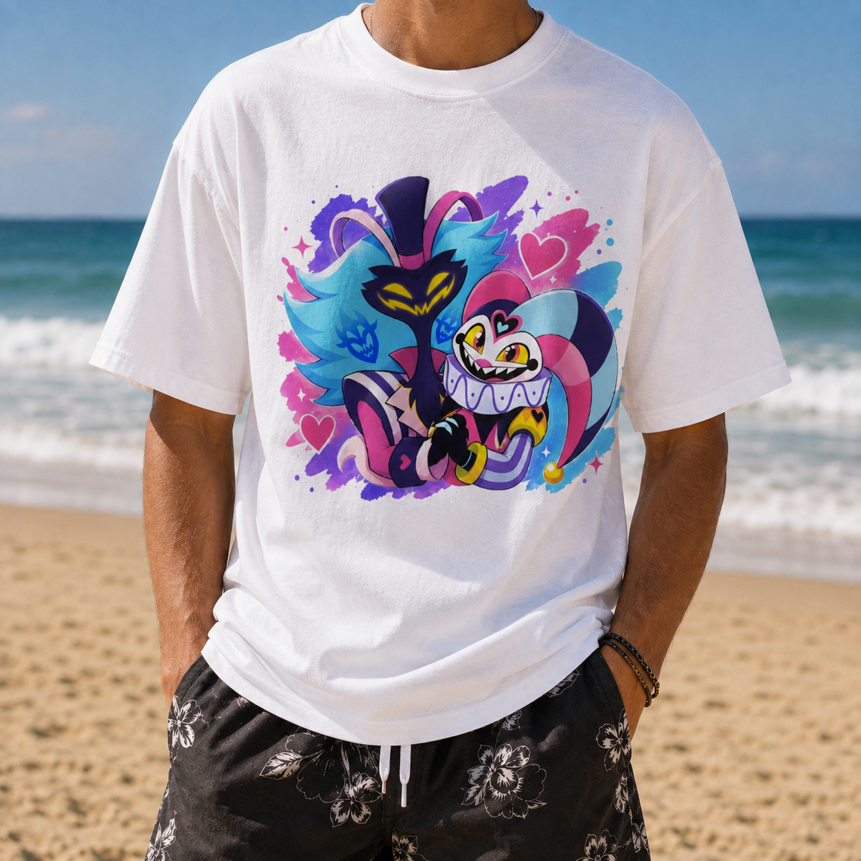 Helluva Boss Inspired Asmodeus & Fizzarolli 100% Cotton Graphic T-Shirt