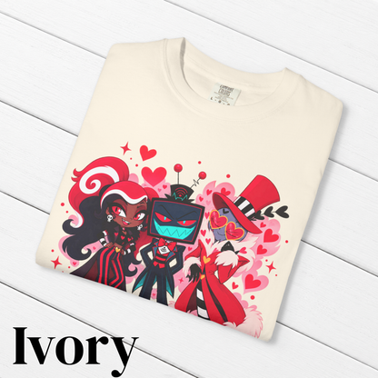 Hazbin Hotel Inspired The Vees - Velvette Valentino & Vox 100% Cotton Graphic T-Shirt