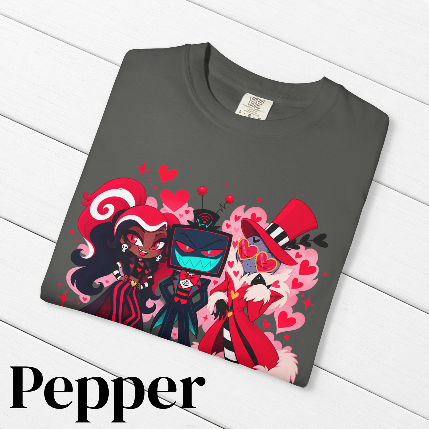 Hazbin Hotel Inspired The Vees - Velvette Valentino & Vox 100% Cotton Graphic T-Shirt