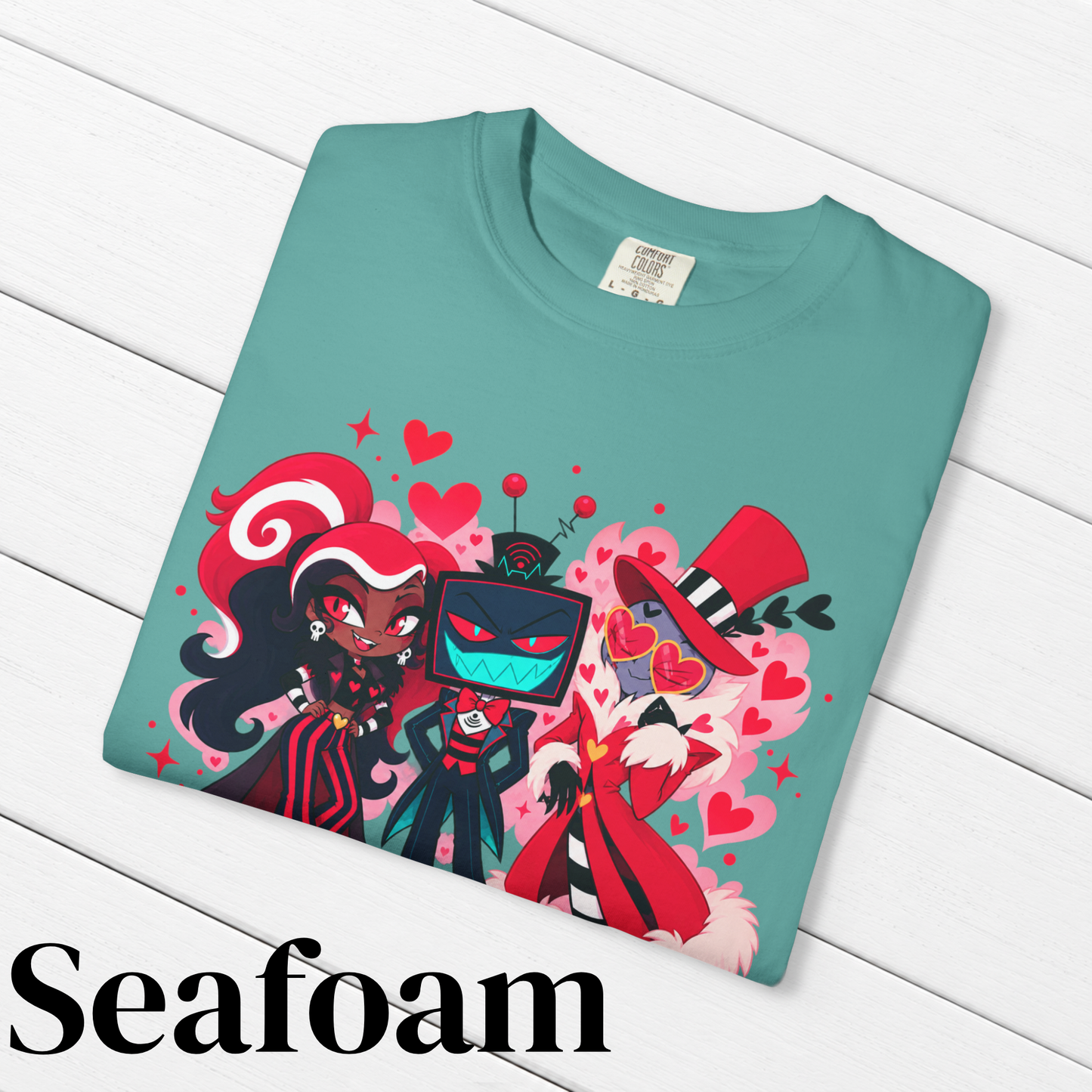 Hazbin Hotel Inspired The Vees - Velvette Valentino & Vox 100% Cotton Graphic T-Shirt