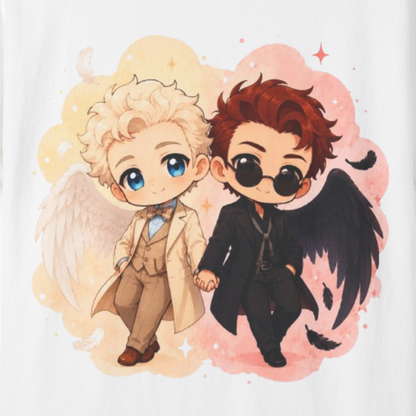 Good Omens Inspired Crowley & Aziraphale 100% Cotton Graphic T-Shirt