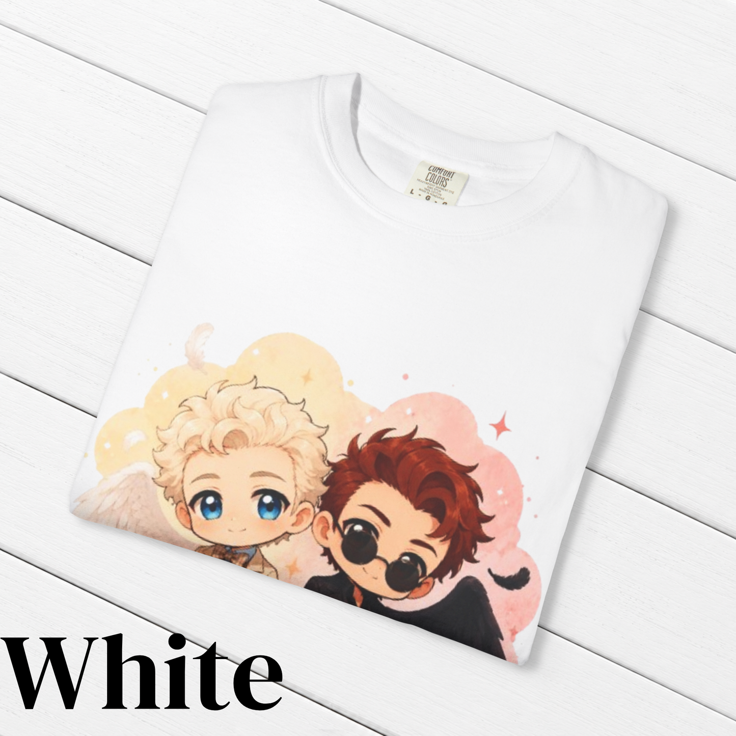 Good Omens Inspired Crowley & Aziraphale 100% Cotton Graphic T-Shirt