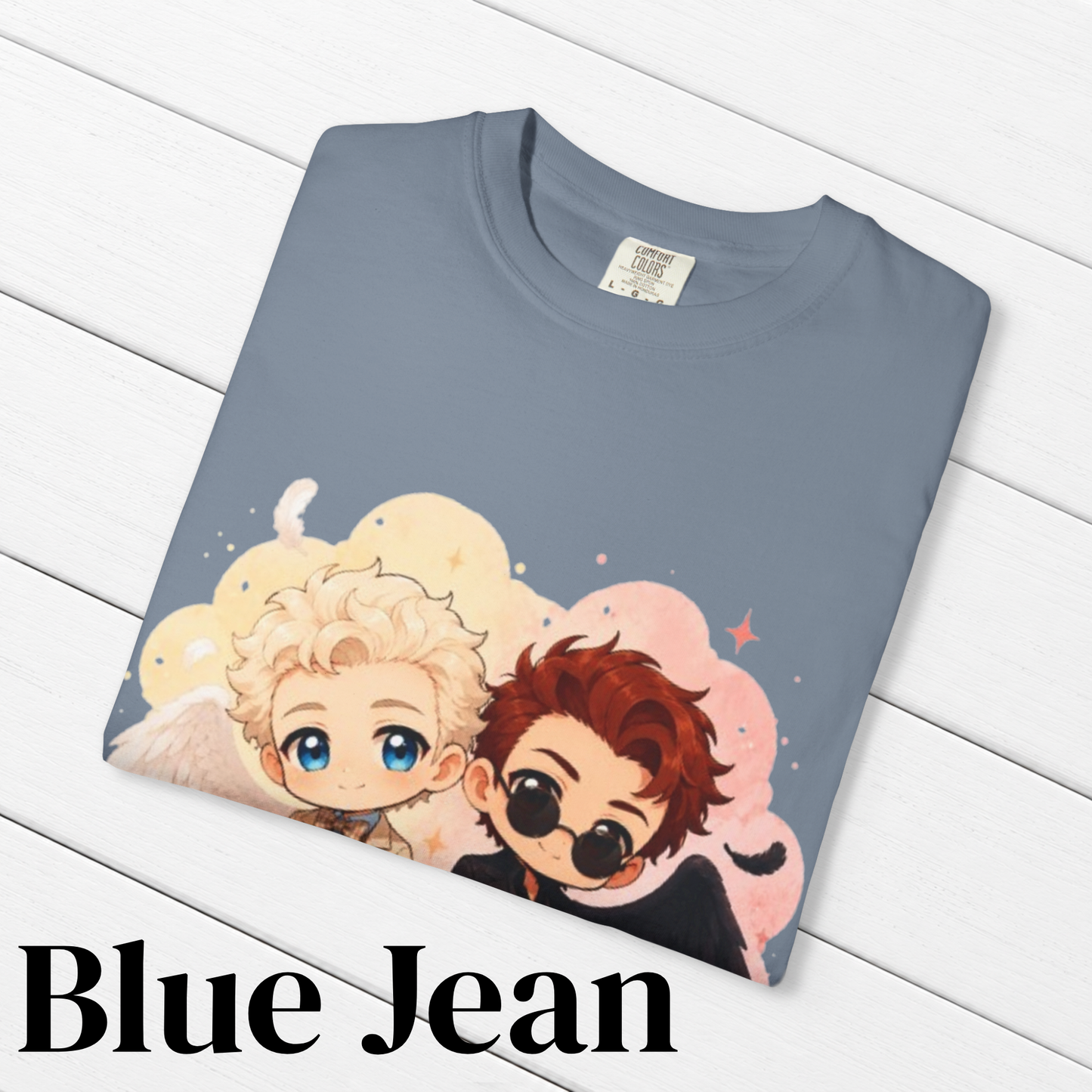 Good Omens Inspired Crowley & Aziraphale 100% Cotton Graphic T-Shirt