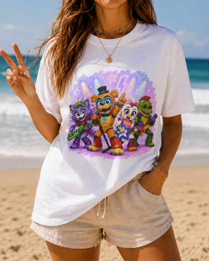 Five Night's At Freddy's: Security Breach Inspired Glamrock Band 100% Cotton Graphic T-Shirt