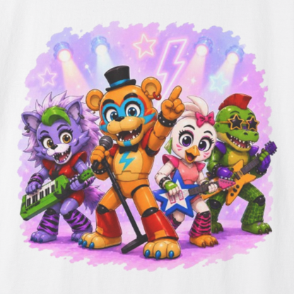 Five Night's At Freddy's: Security Breach Inspired Glamrock Band 100% Cotton Graphic T-Shirt