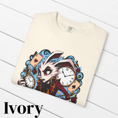 Alice in Wonderland Inspired Hellverse White Rabbit 100% Cotton Graphic T-Shirt