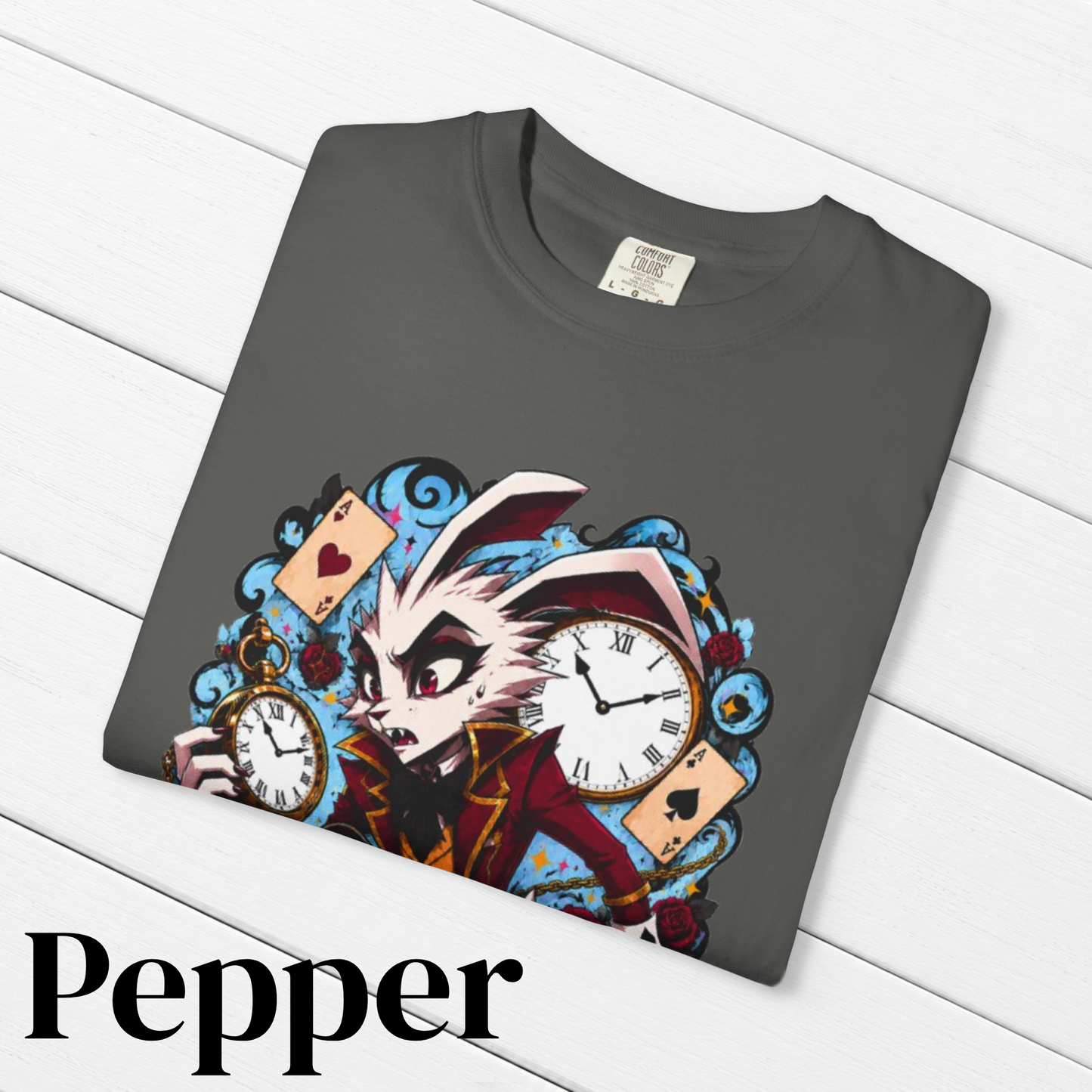 Alice in Wonderland Inspired Hellverse White Rabbit 100% Cotton Graphic T-Shirt