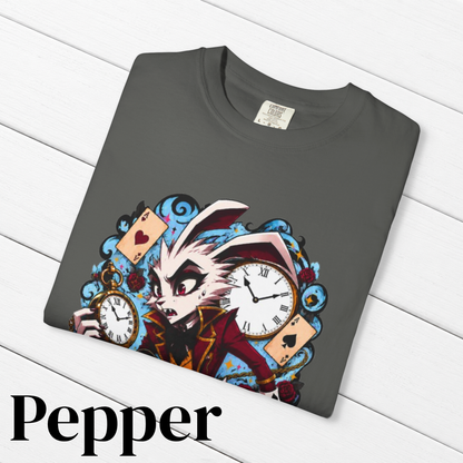 Alice in Wonderland Inspired Hellverse White Rabbit 100% Cotton Graphic T-Shirt