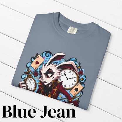 Alice in Wonderland Inspired Hellverse White Rabbit 100% Cotton Graphic T-Shirt