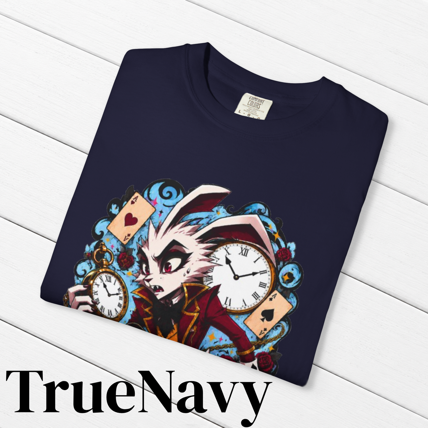 Alice in Wonderland Inspired Hellverse White Rabbit 100% Cotton Graphic T-Shirt