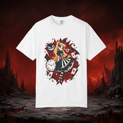 Alice in Wonderland Inspired Hellverse Alice 100% Cotton Graphic T-Shirt