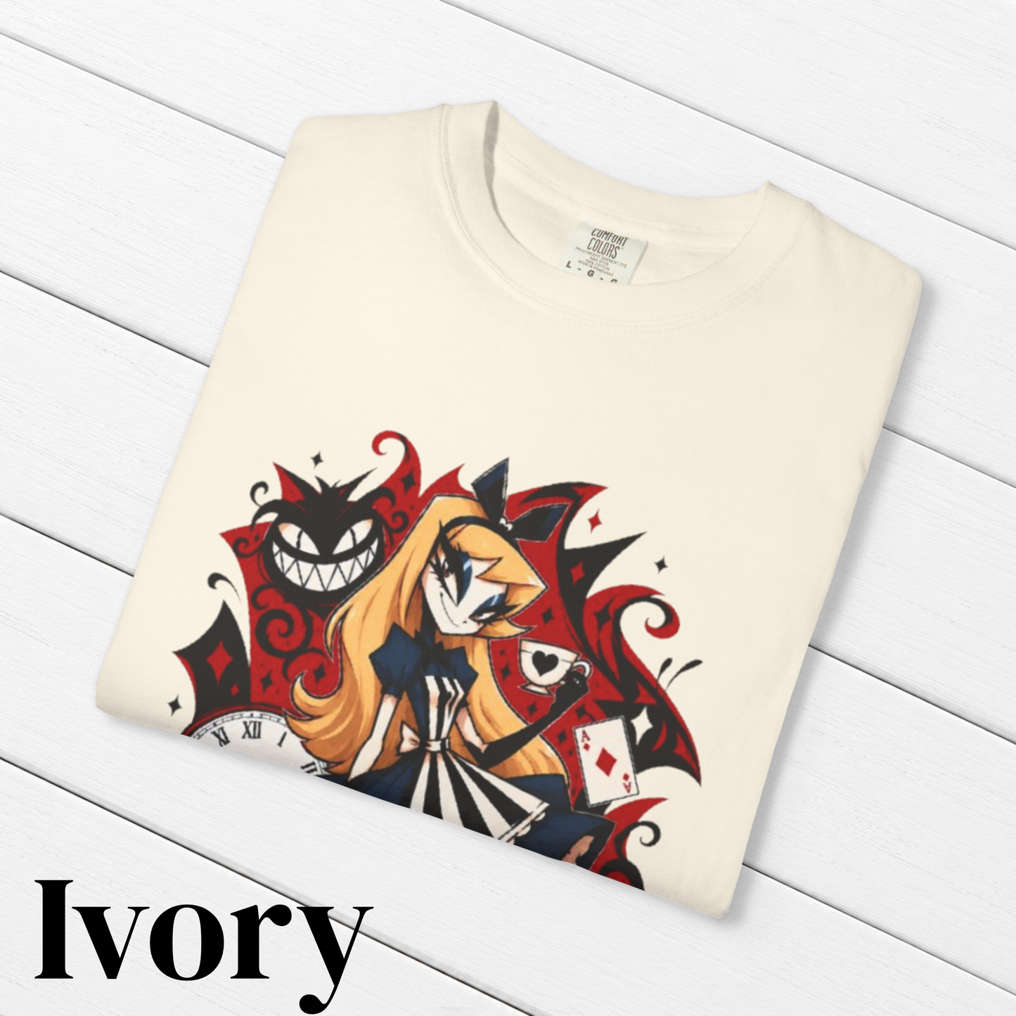 Alice in Wonderland Inspired Hellverse Alice 100% Cotton Graphic T-Shirt