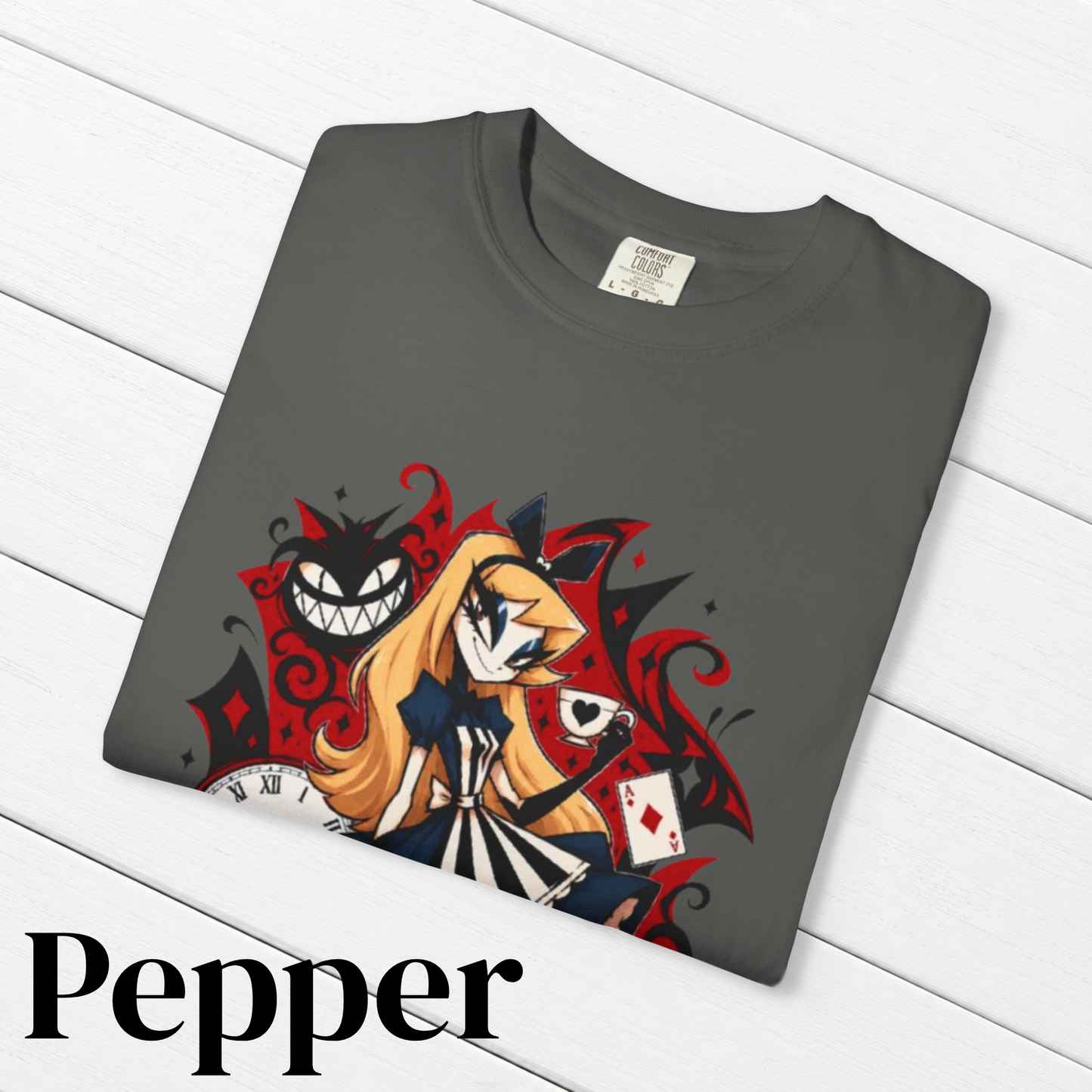 Alice in Wonderland Inspired Hellverse Alice 100% Cotton Graphic T-Shirt