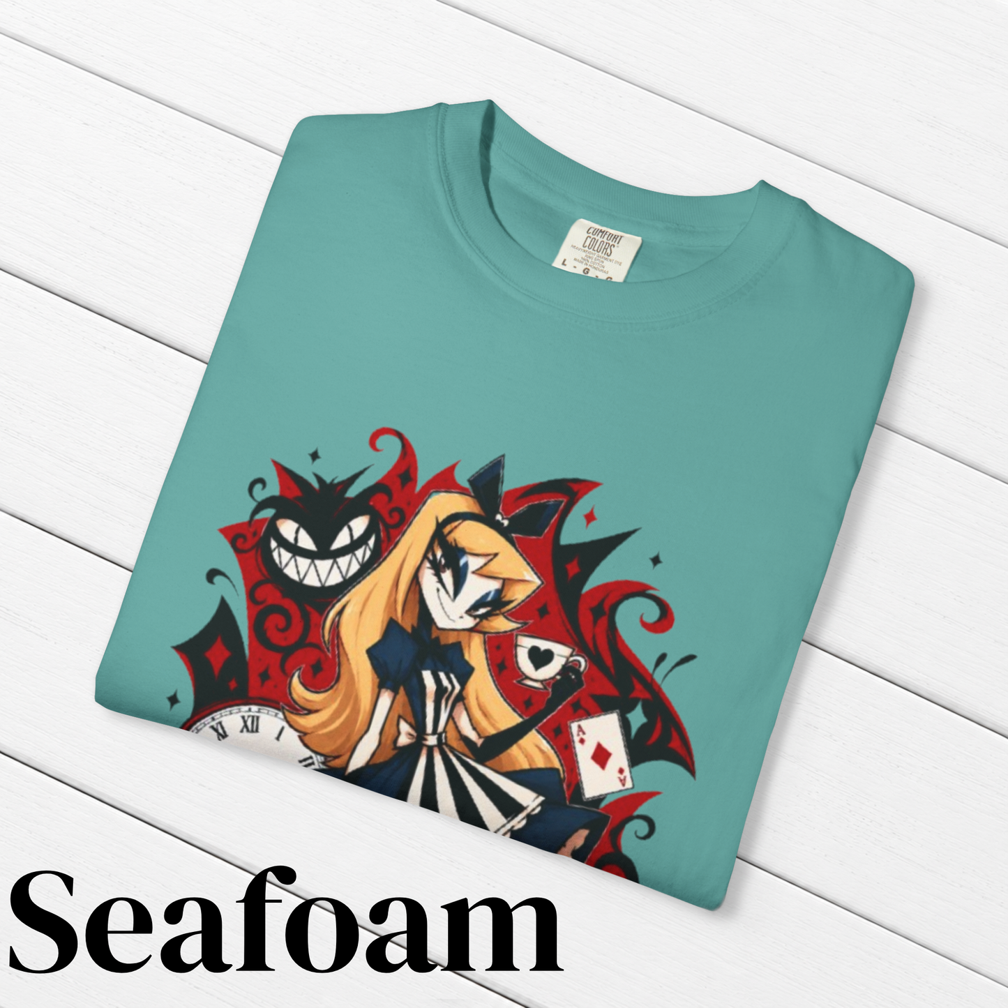 Alice in Wonderland Inspired Hellverse Alice 100% Cotton Graphic T-Shirt