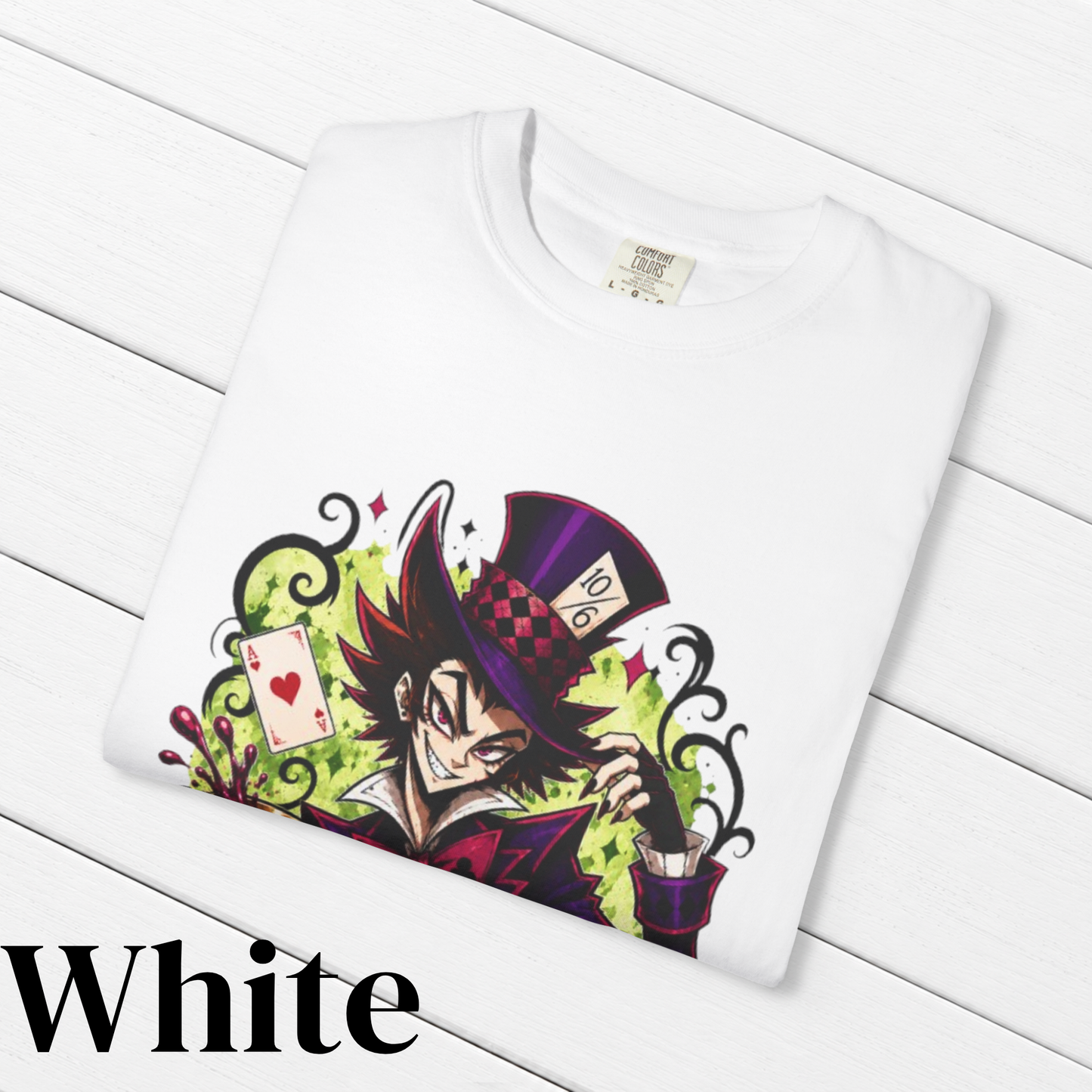 Alice in Wonderland Inspired Hellverse Hatter 100% Cotton Graphic T-Shirt