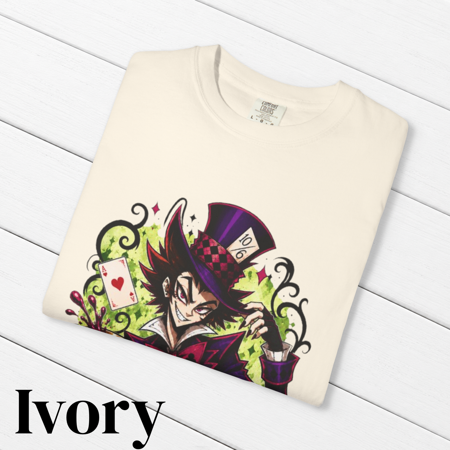 Alice in Wonderland Inspired Hellverse Hatter 100% Cotton Graphic T-Shirt