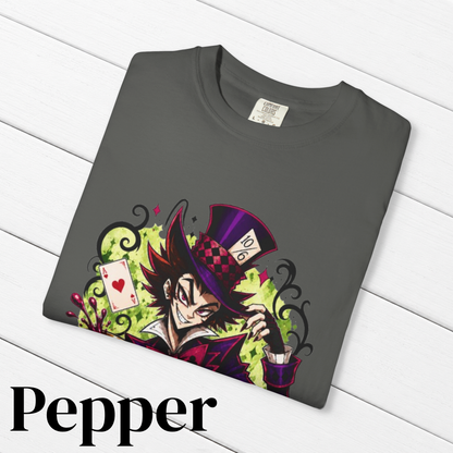 Alice in Wonderland Inspired Hellverse Hatter 100% Cotton Graphic T-Shirt