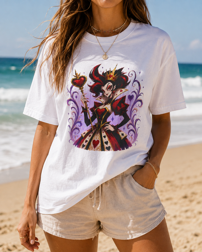 Alice in Wonderland Inspired Hellverse Queen of Hearts Graphic T-Shirt