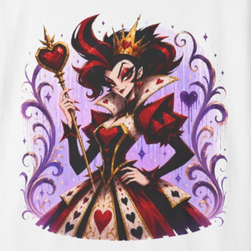 Alice in Wonderland Inspired Hellverse Queen of Hearts Graphic T-Shirt