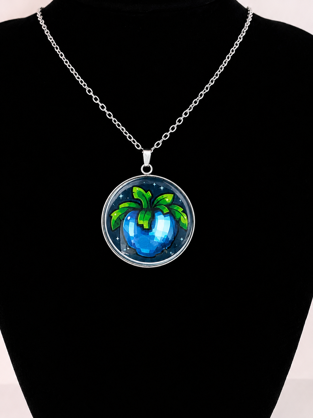 Stardew Valley Inspired Ancient Fruit 30 mm Pendant Stainless Steel Necklace