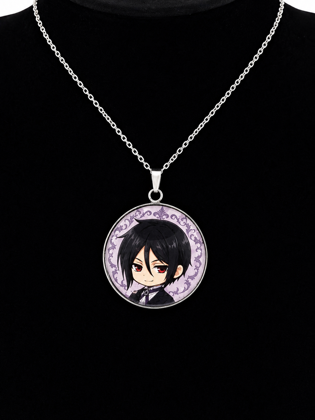 Black Butler (Kuroshitsuji) Inspired Sebastian Pendant Stainless Steel Necklace