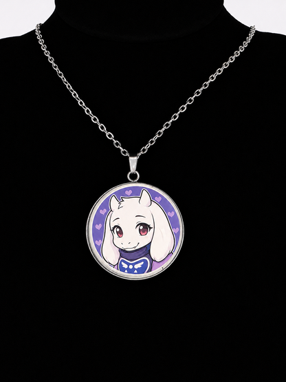 Undertale Inspired Toriel 30mm Pendant Stainless Steel 20 inch Necklace