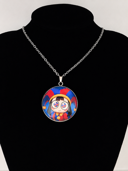 Pomni Inspired The Amazing Digital Circus 30 mm Pendant Stainless Steel Necklace