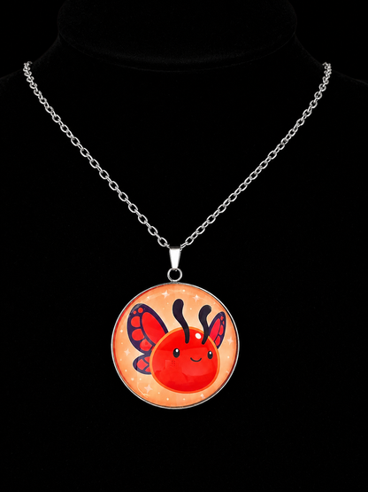 Slime Rancher 2 Inspired Flutter Slime 30 mm Pendant Stainless Steel Necklace