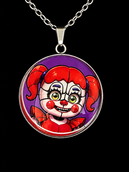Five Nights at Freddy's: Sister Location Inspired Circus Baby Pendant Necklace