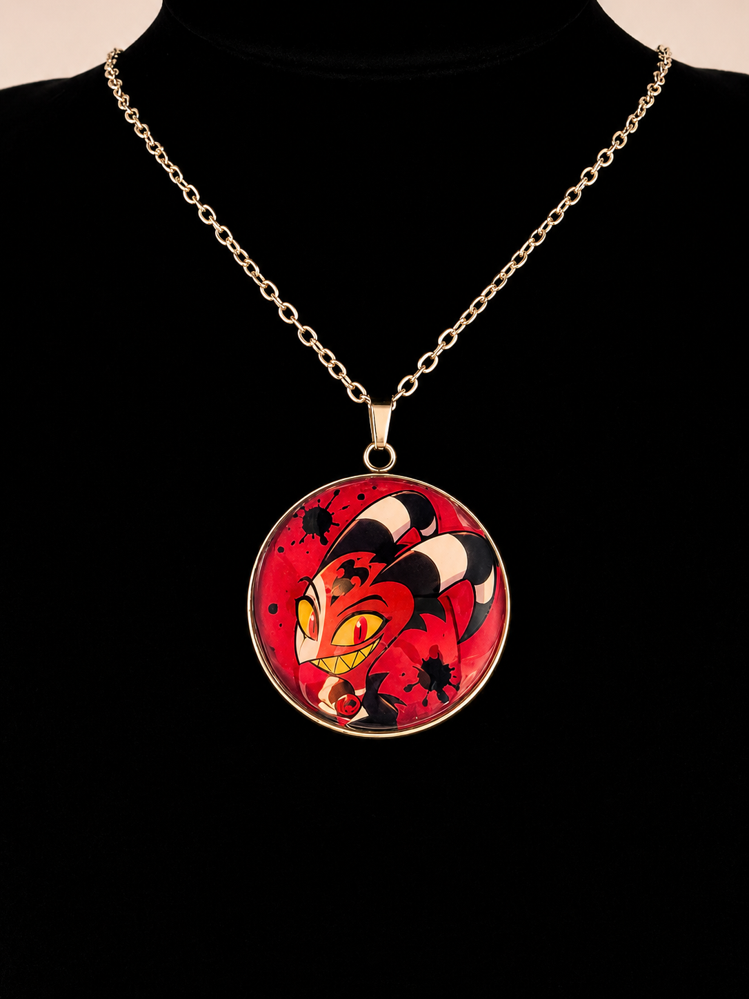 Helluva Boss Inspired Blitzø 30mm Pendant Stainless Steel 20 inch Necklace